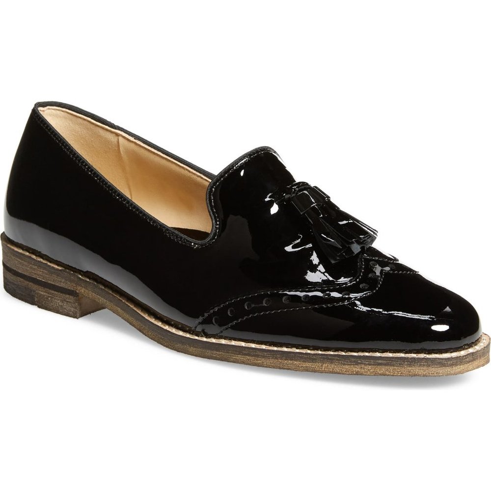 ARA Kayla Black Patent Leather Loafer, 11